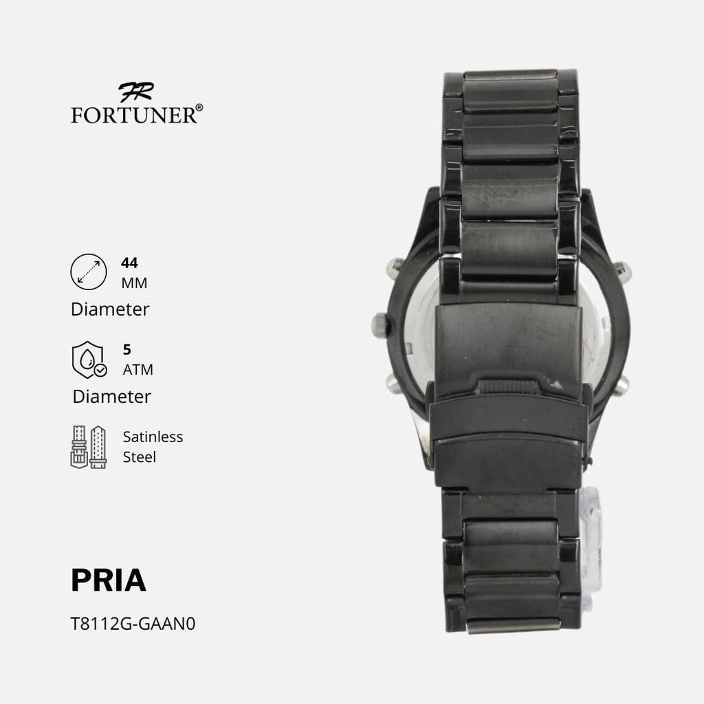 Fortuner Jam Tangan Pria Analog Digital Strap Stainless Bowin