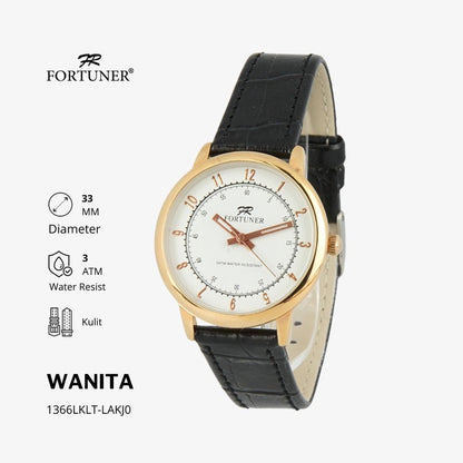 Fortuner Jam Tangan Analog Wanita Kulit Water Resistant Heleanor