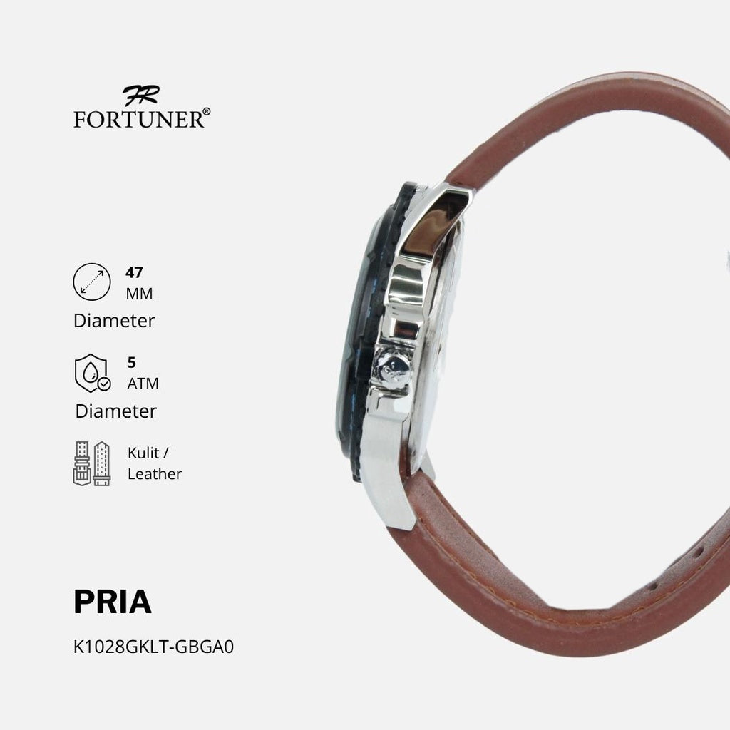 Fortuner Jam Tangan Analog Pria Water Resistant Kulit Xerxes