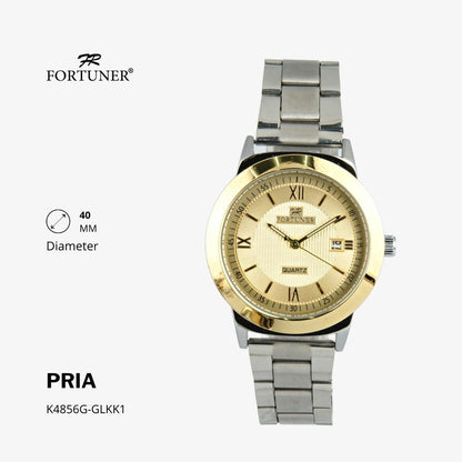 Fortuner Jam Tangan Analog Pria Water Resistant Rantai Hermie