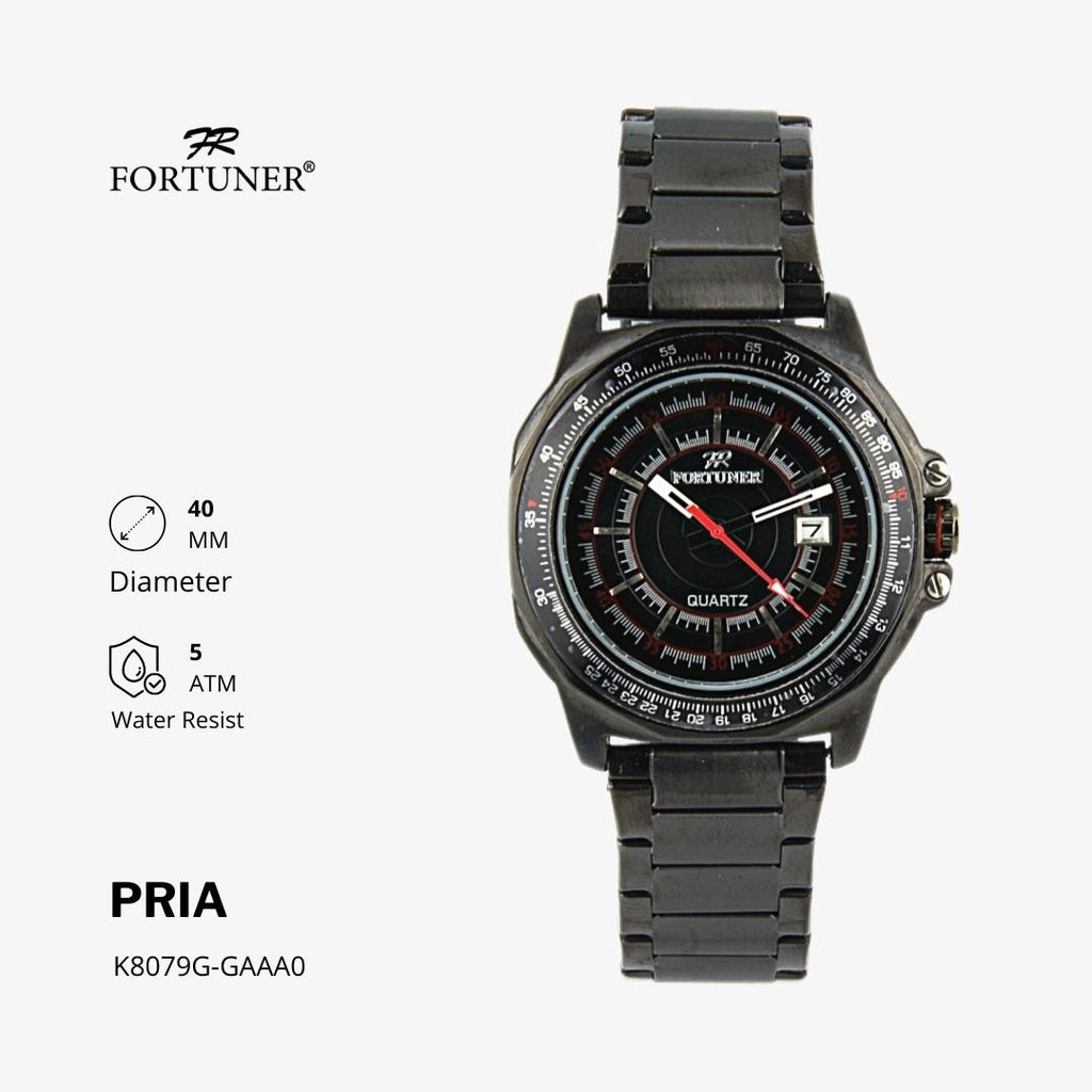 Fortuner Jam Tangan Water Resist Tahan Air Pria Analog Rantai Stainless Hamdi