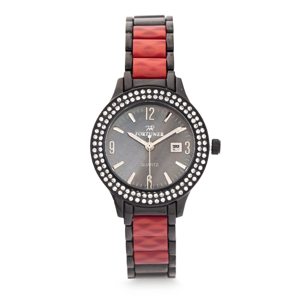 Fortuner Jam Tangan Analog Wanita Black Water Resist Carmilla