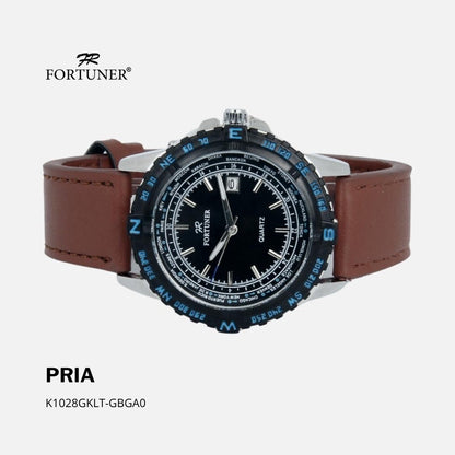 Fortuner Jam Tangan Analog Pria Water Resistant Kulit Xerxes