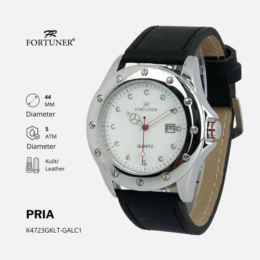 Fortuner Jam Tangan Pria Analog Fashion Water Resistant Kulit Bevon