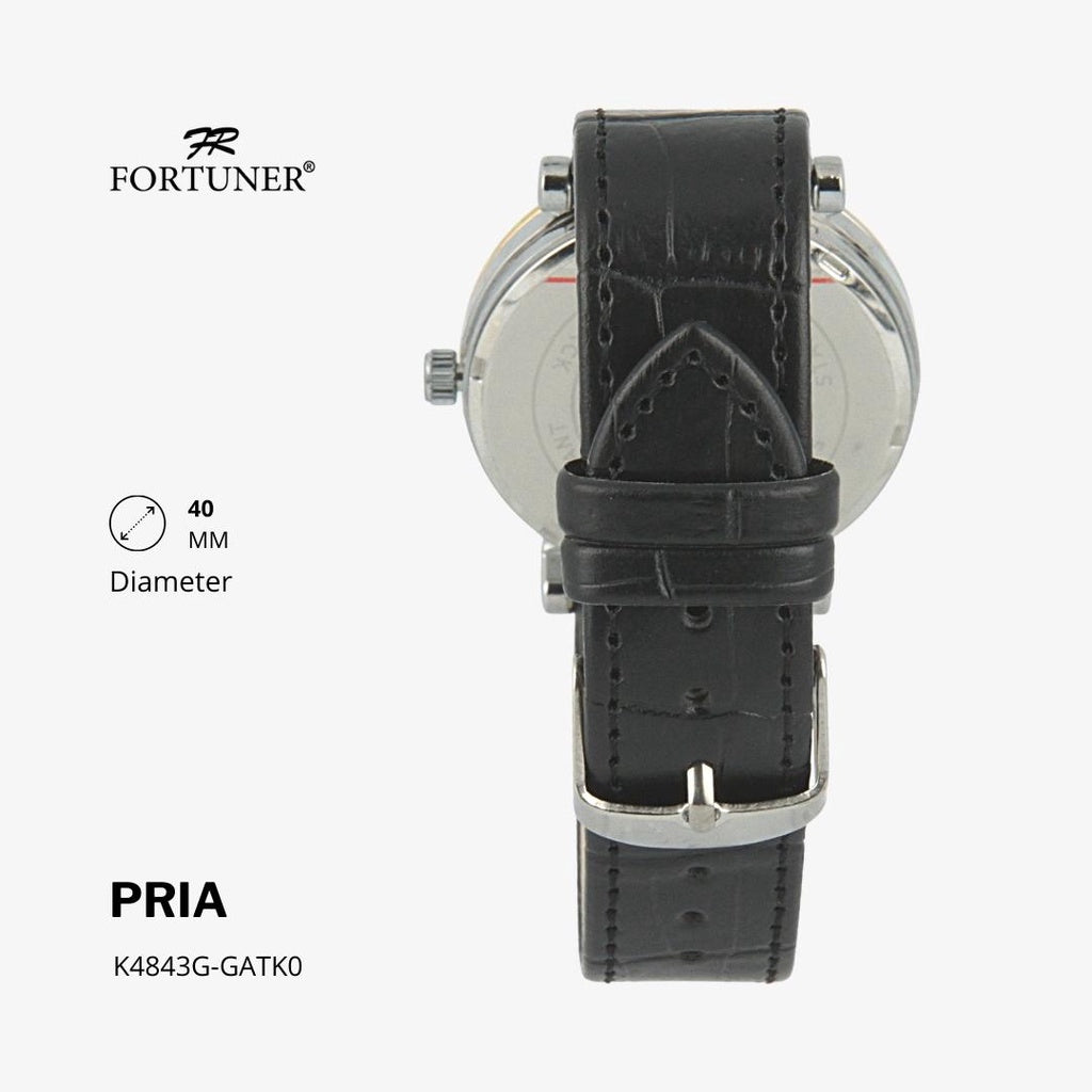 Fortuner Jam Tangan Classic Fashion Pria Analog Kulit Halvdan