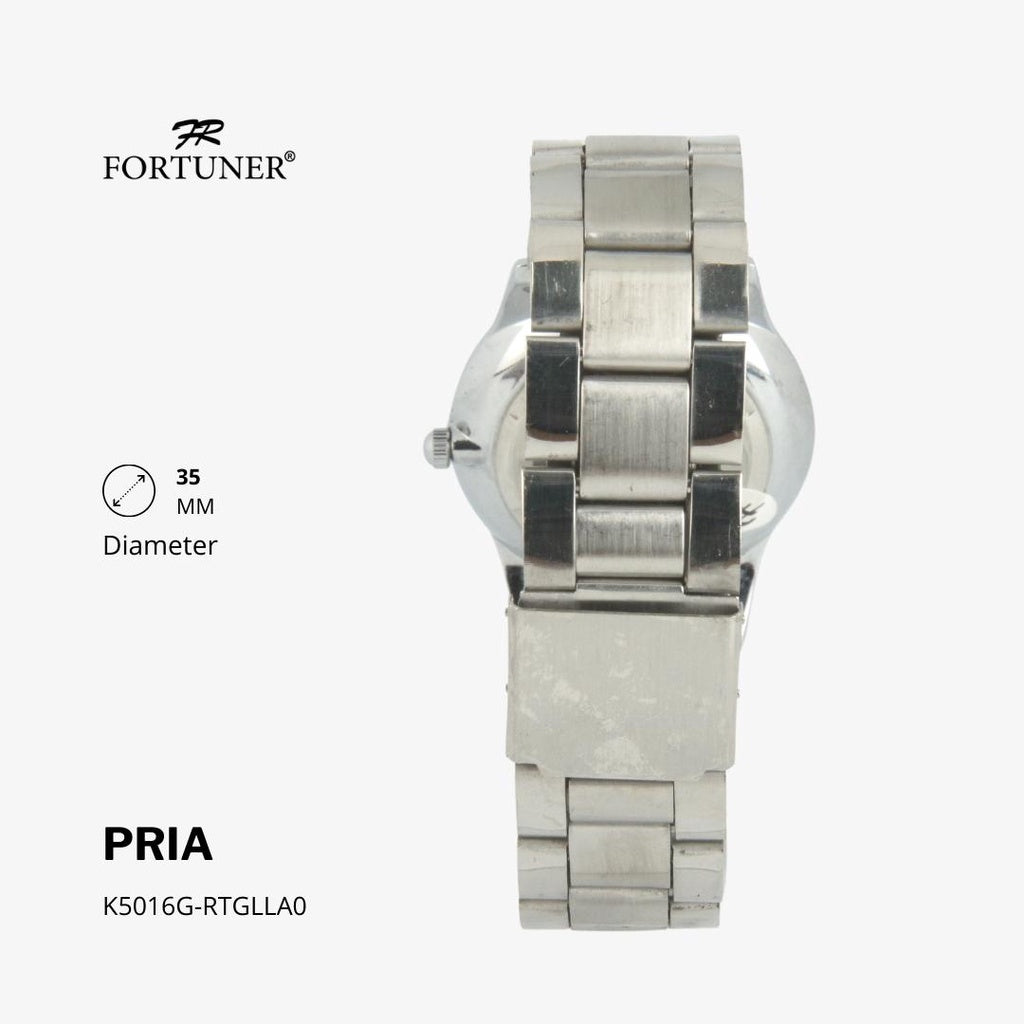 Fortuner Jam Tangan Analog Pria Water Resistant Silver Gold Rantai Harvy