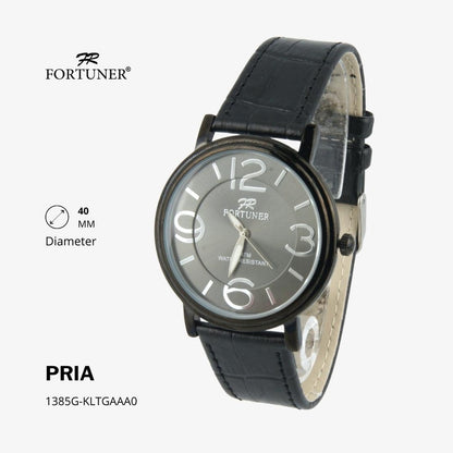 Fortuner Jam Tangan Analog Pria Kulit Water Resistant Kulit Huston