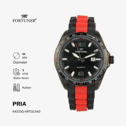 Fortuner Jam Tangan Analog Pria Water Resistant Rubber Wynstan