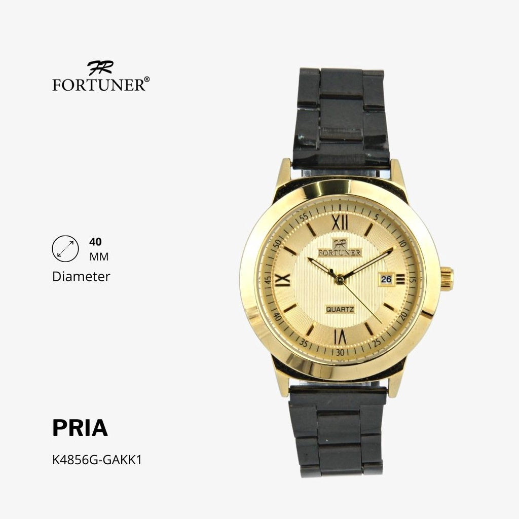 Fortuner Jam Tangan Analog Pria Water Resistant Rantai Hermie