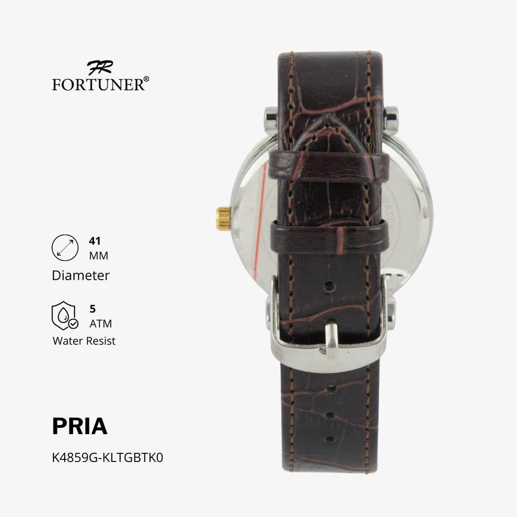 Fortuner Jam Tangan Analog Pria Kulit Water Resistant Aaron