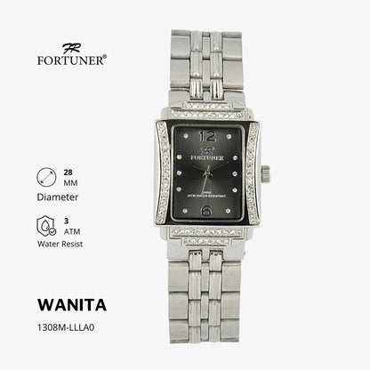 Fortuner Jam Tangan Analog Wanita Klasik Permata Water Resistant Rantai Yolane