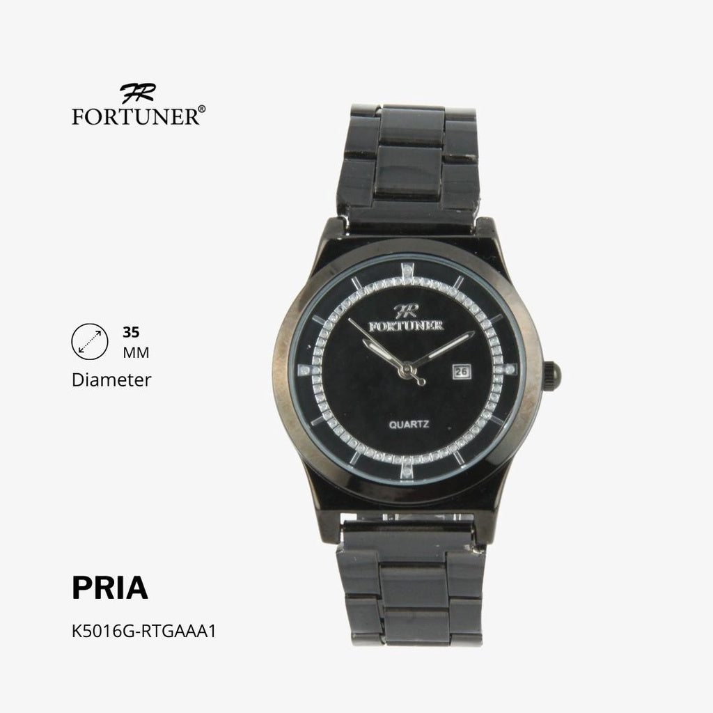 Fortuner Jam Tangan Analog Pria Water Resistant Silver Gold Hervey