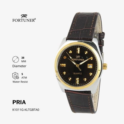 Fortuner Jam Tangan Analog Pria Kulit Water Resistant Hammill