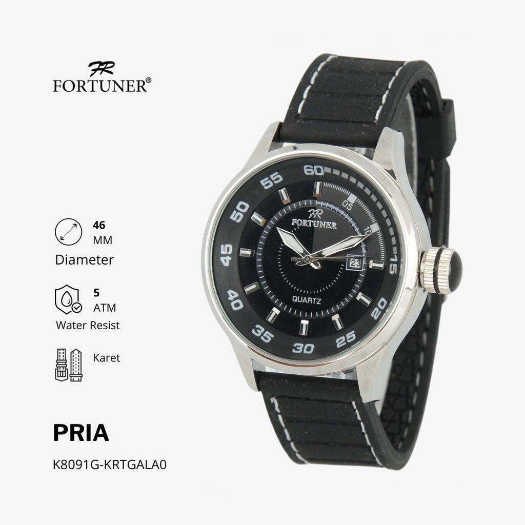 Fortuner Jam Tangan Analog Pria Water Resistant Rubber Tocoma