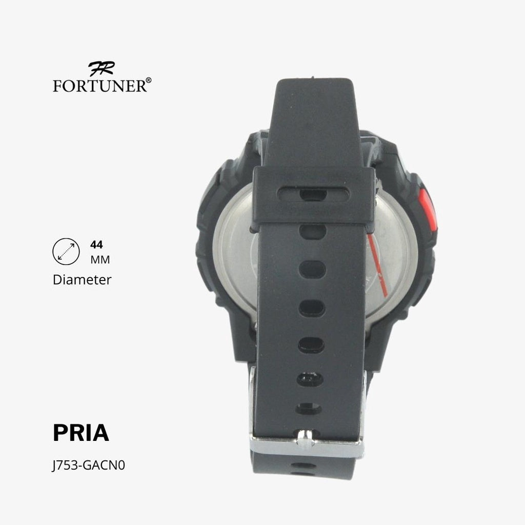 Fortuner Jam Tangan Sport Digital Pria Black Water Resistant Rubber Garrett