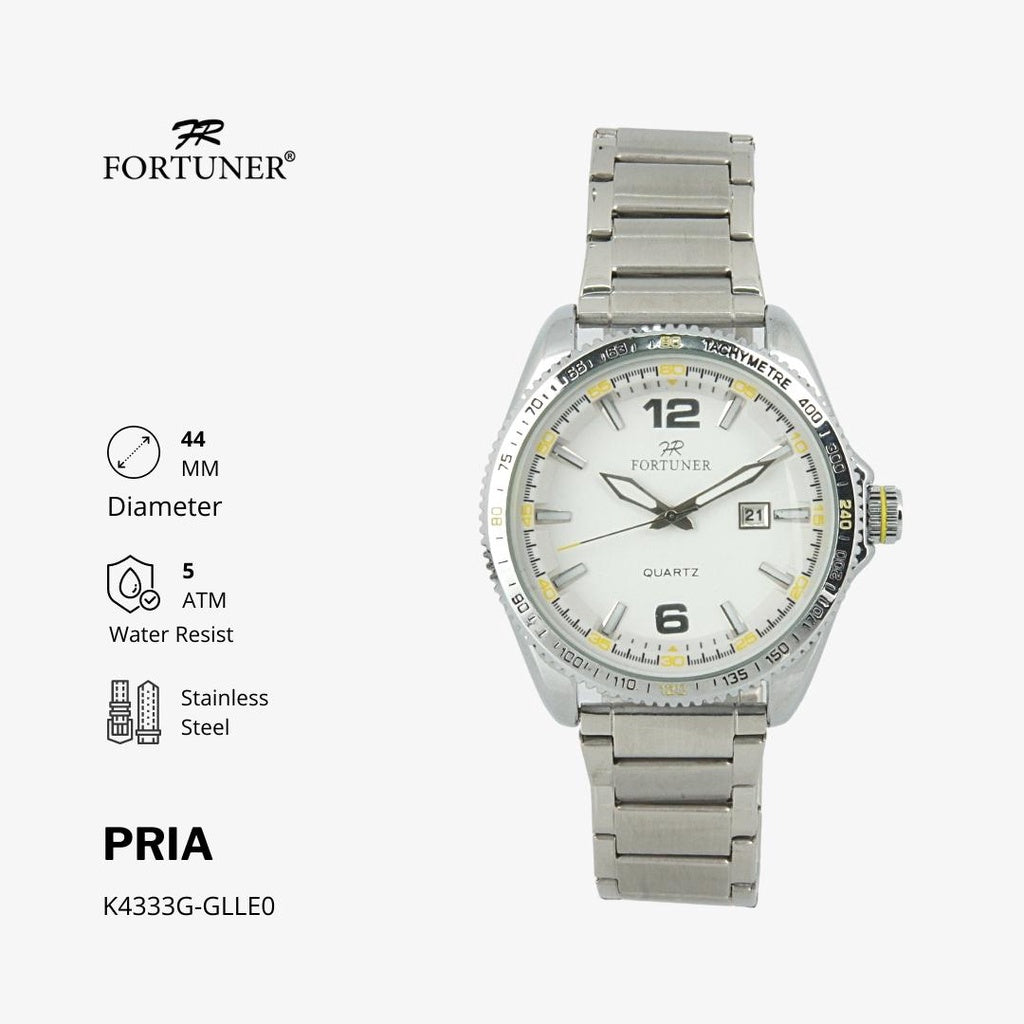 Fortuner Jam Tangan Analog Pria Water Resistant Rantai Wynnsfield