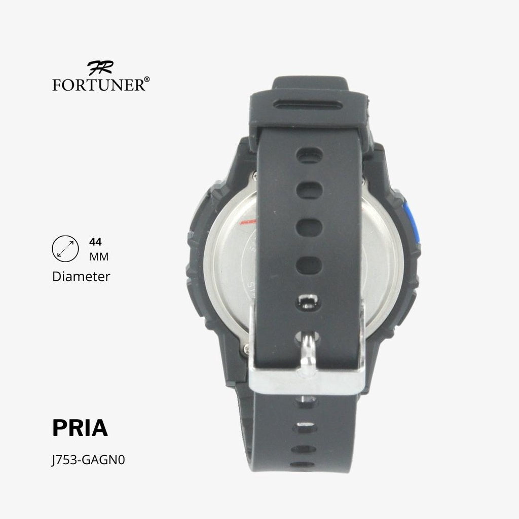 Fortuner Jam Tangan Sport Digital Pria Black Water Resistant Rubber Garrett