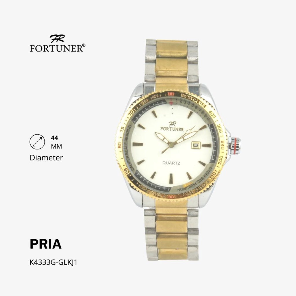 Fortuner Jam Tangan Fashion Pria Analog Water Resistant Rantai Stainless Harve