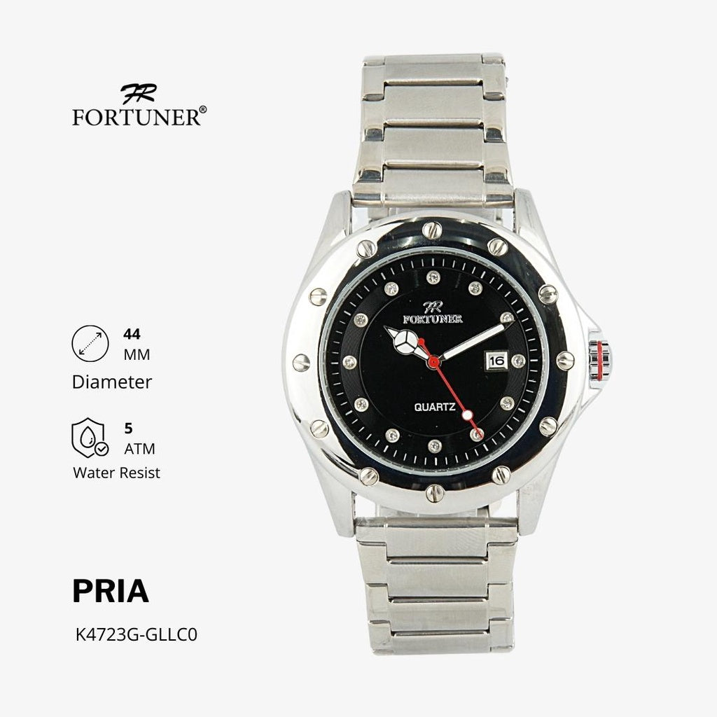 Fortuner Jam Tangan Analog Pria Water Resistant Rantai Howie