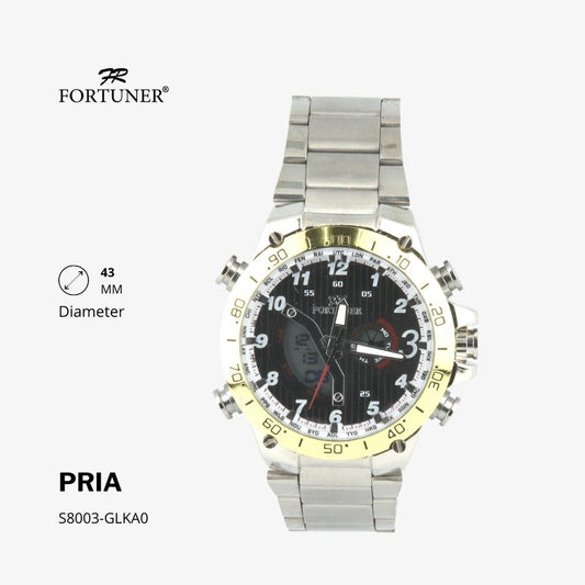 Fortuner Jam Tangan Digital Analog Pria Water Resistant Brandt