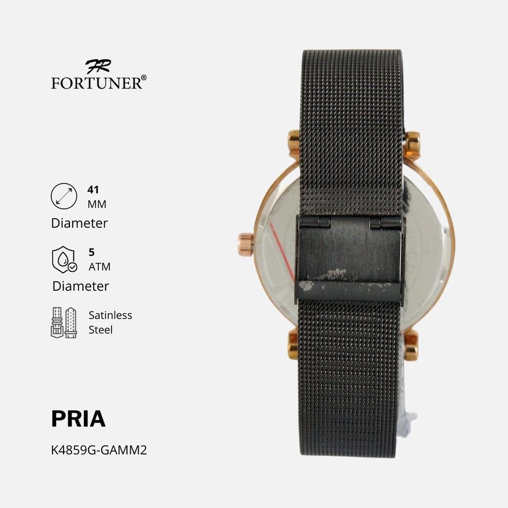 Fortuner Jam Tangan Pria Analog Fashion Water Resistant Milanese Bevvin