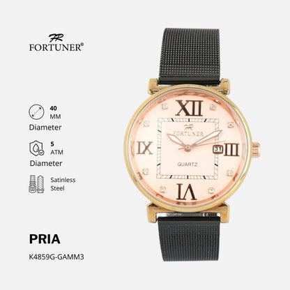 Fortuner Jam Tangan Pria Analog Fashion Water Resistant Milanese Bevvan