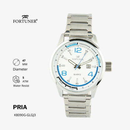 Fortuner Jam Tangan Analog Pria Water Resistant Rantai Hartleigh