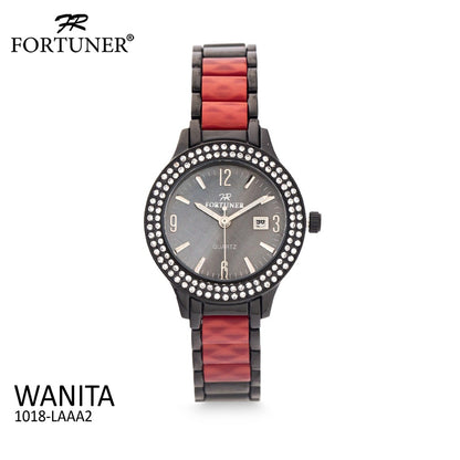 Fortuner Jam Tangan Analog Wanita Black Water Resist Carmilla