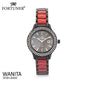 Fortuner Jam Tangan Analog Wanita Black Water Resist Carmilla