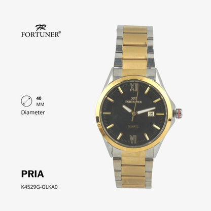 Fortuner Jam Tangan Fashion Pria Analog Water Resistant Rantai Stainless Harden