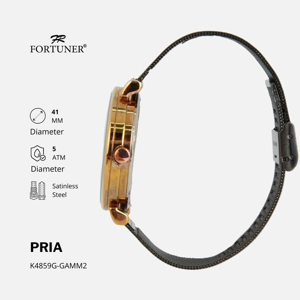 Fortuner Jam Tangan Pria Analog Fashion Water Resistant Milanese Bevvin