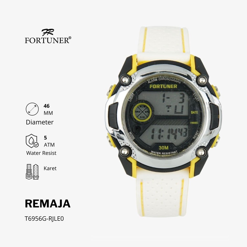 Fortuner Jam Tangan Sports Digital Remaja Rubber Strap Water Resistant Tiarney