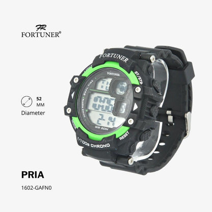 Fortuner Jam Tangan Digital Pria Sport Edition Rubber Black Green