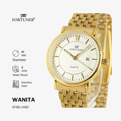 Fortuner Jam Tangan Wanita Analog Rantai Arloji Cewek Klasik Water Resist Rantai Cheverly