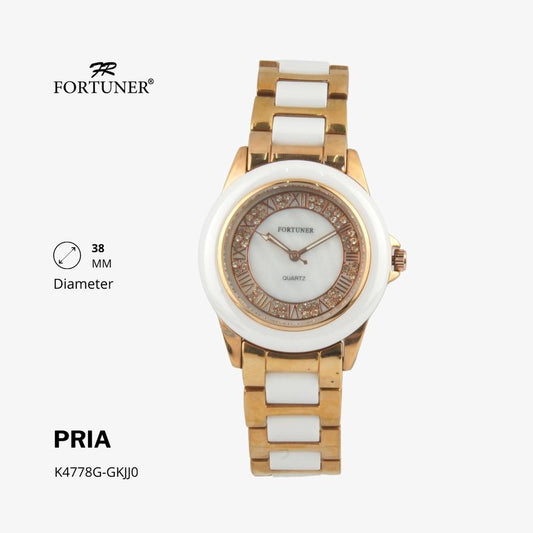 Fortuner Jam Tangan Klasik Pria Analog Gold Silver Water Resistant Romawi Rantai Halbert