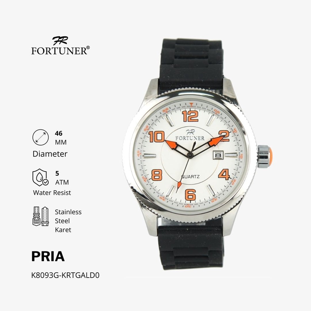 Fortuner Jam Tangan Analog Pria Water Resistant Rubber Vilgefortz