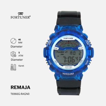 Fortuner Jam Tangan Sport Digital Remaja Anak Water Resist Rubber Jesse