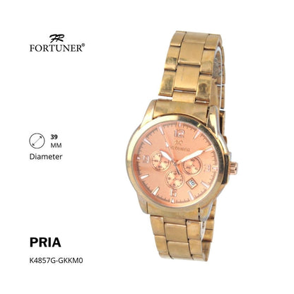 Fortuner Jam Tangan Fashion Analog Pria Water Resistant Rantai Aron