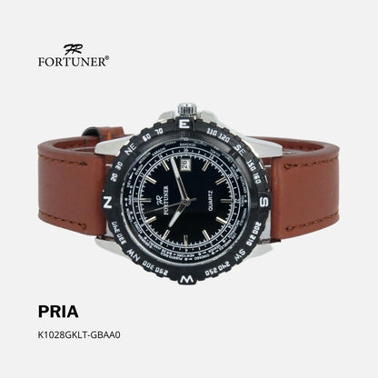 Fortuner Jam Tangan Analog Pria Water Resistant Kulit Xerxes