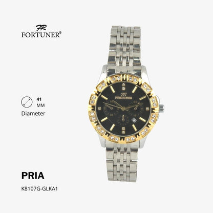 Fortuner Jam Tangan Analog Pria Water Resistant Rantai Helge