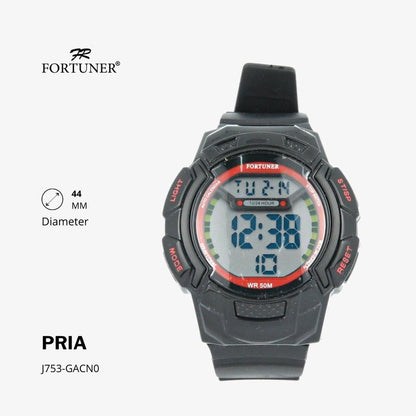 Fortuner Jam Tangan Sport Digital Pria Black Water Resistant Rubber Garrett