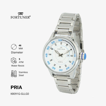 Fortuner Jam Tangan Analog Pria Water Resistant Rantai Wynndham