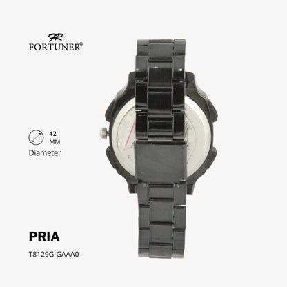 Fortuner Jam Tangan Pria Dual Time Water Resist Rantai Conwy