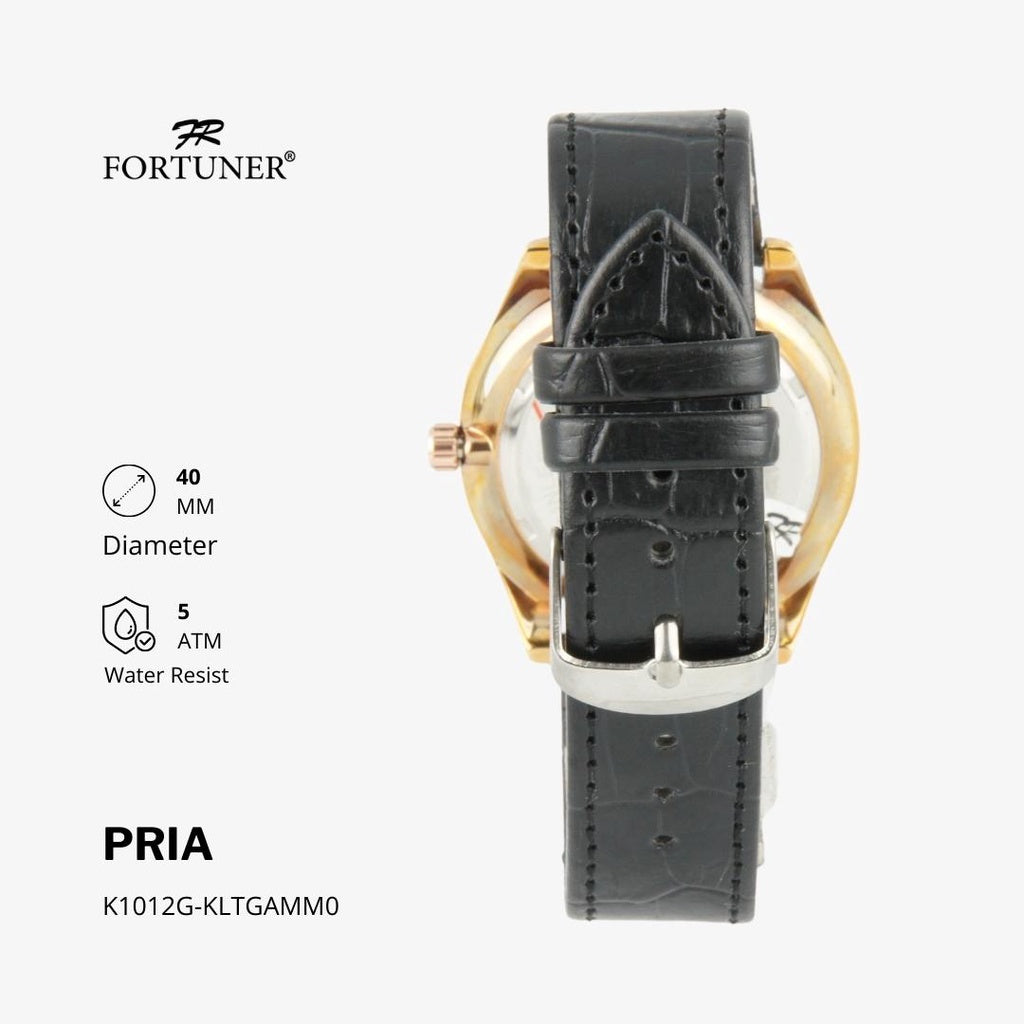 Fortuner Jam Tangan Analog Pria Kulit Water Resistant Addison