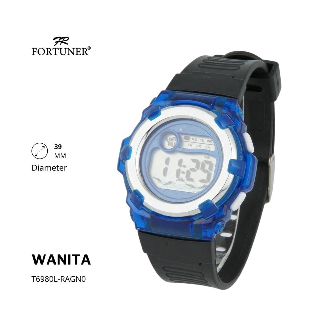 Fortuner Jam Tangan Wanita Digital Water Resist Rubber Fyona