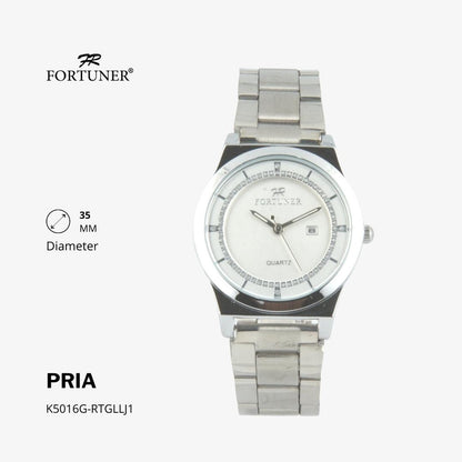 Fortuner Jam Tangan Analog Pria Water Resistant Silver Gold Hervey