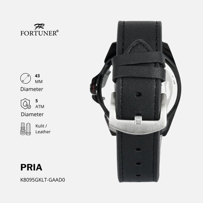 Fortuner Jam Tangan Pria Analog Water Resistant Kulit Bohumil