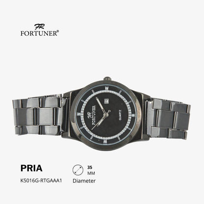 Fortuner Jam Tangan Analog Pria Water Resistant Silver Gold Hervey