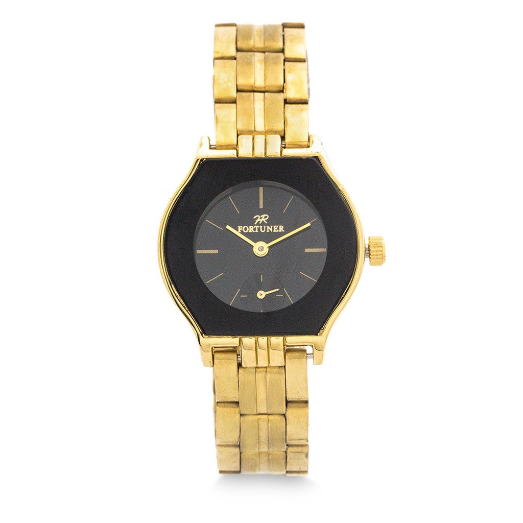 Fortuner Jam Tangan Wanita Analog Gold Black Water Resistant Asta