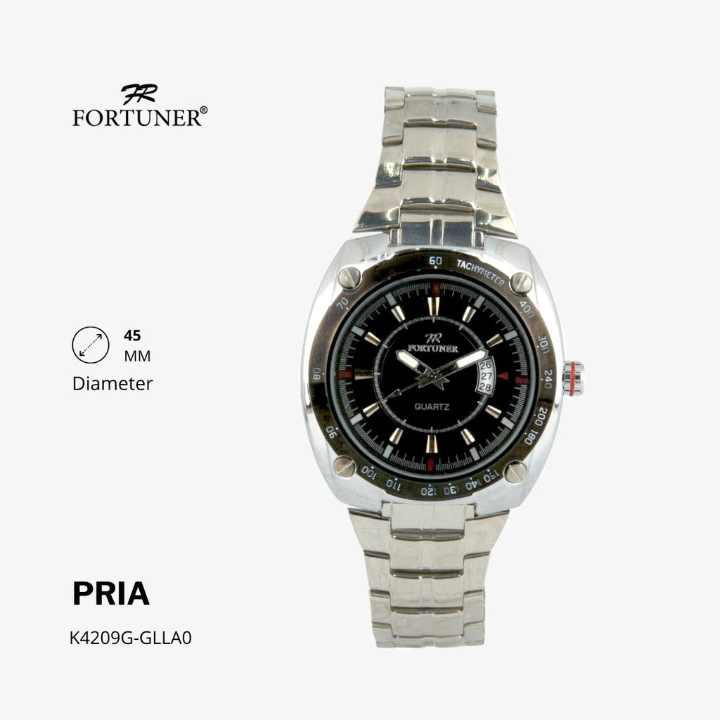 Fortuner Jam Tangan Fashion Pria Analog Water Resistant Rantai Stainless Deluxe Series Heywood